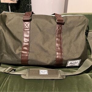 Herschel Supply Company Olive Duffel with Dark Brown Accents